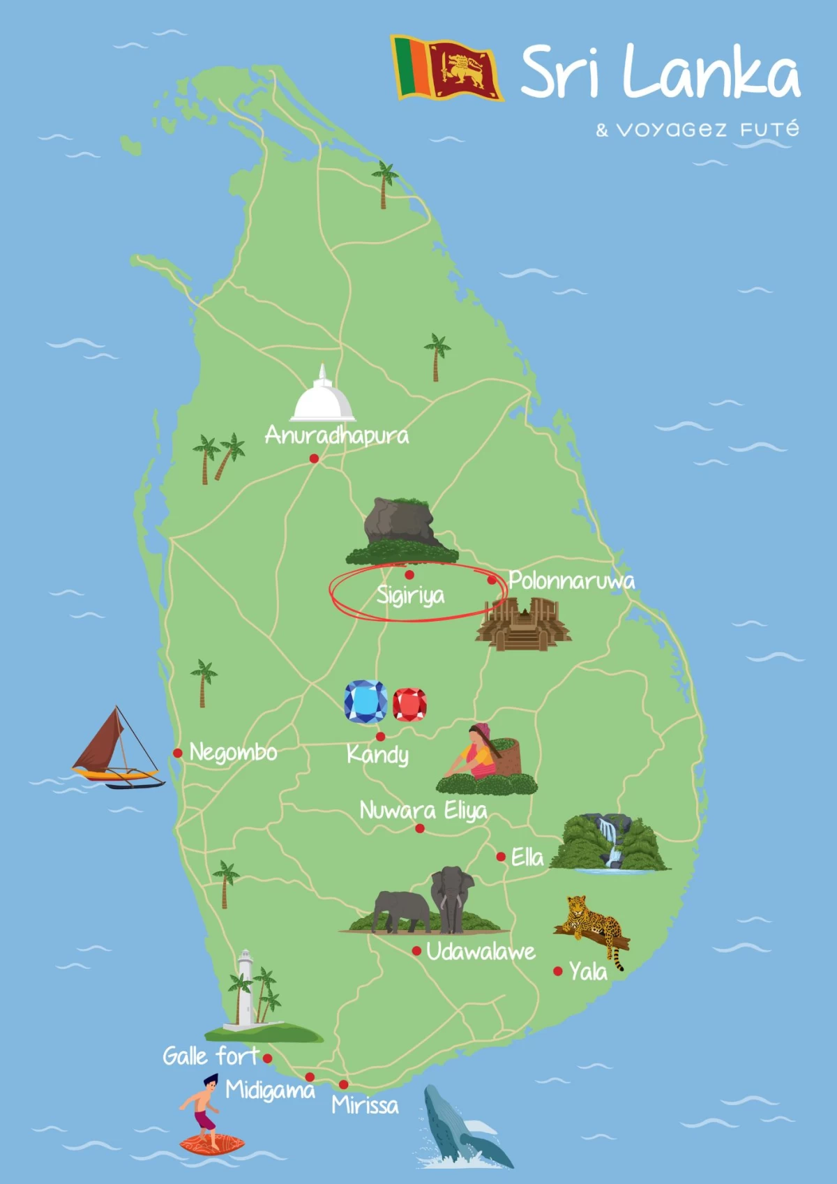 Sigiriya et le rocher du lion, symbole touristique du pays !